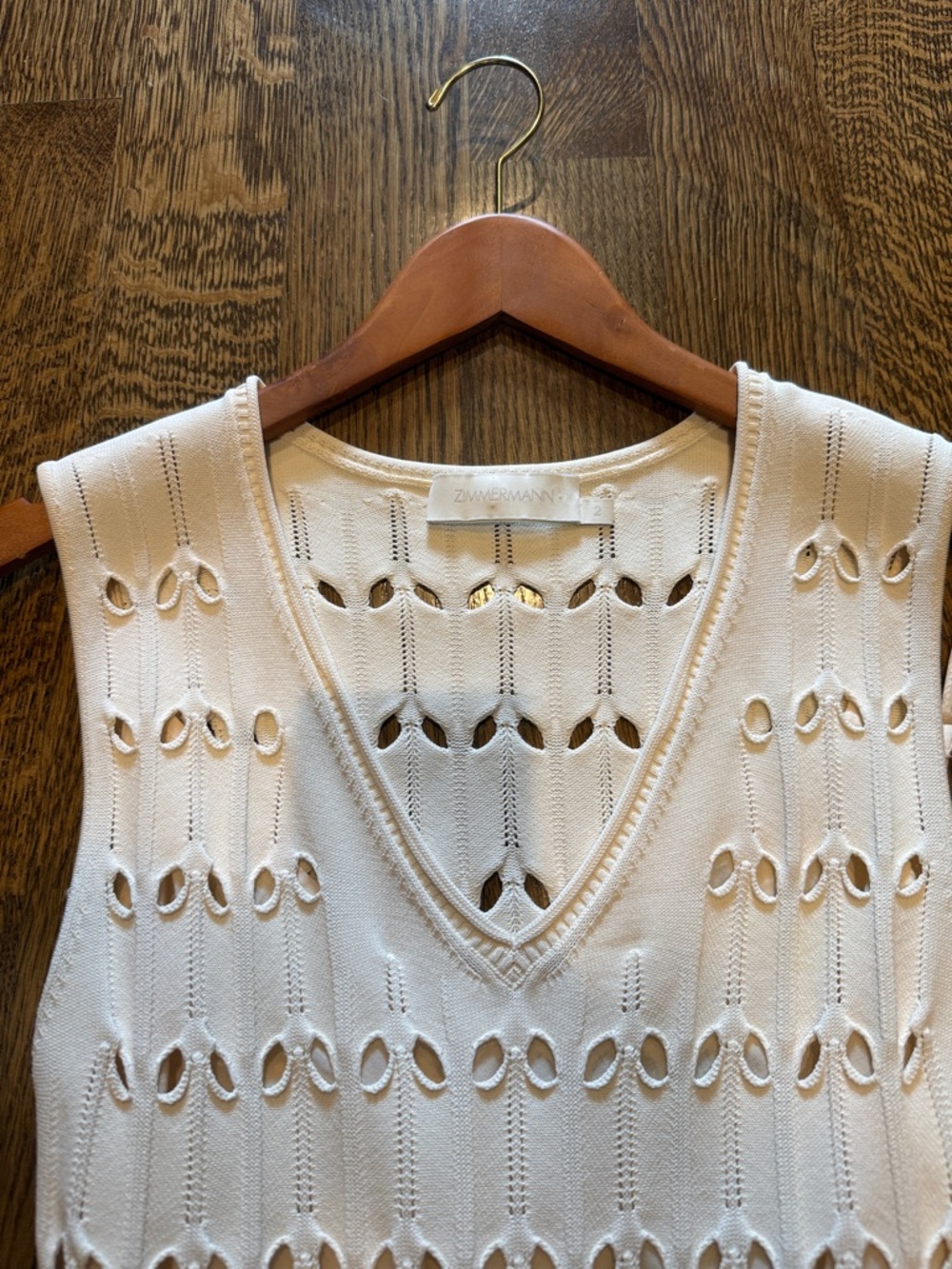 Zimmermann Cream Sleeveless Knit Midi Dress AU 2/ US medium 6-8 - Picture 4 of 7